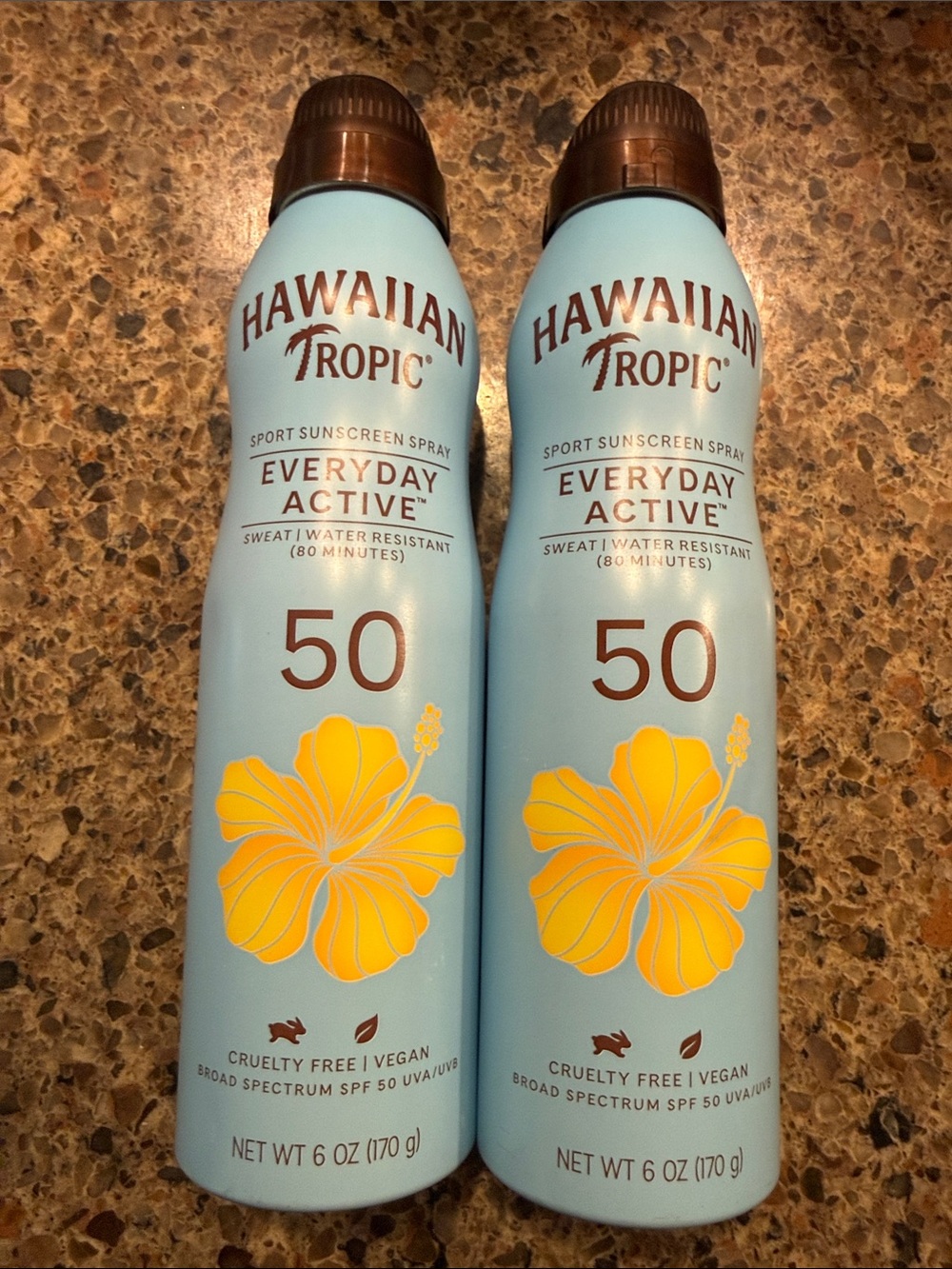 2 Hawaiian Tropic Everyday Active Broad Spectrum Sunscreen Spray, SPF 50

Bin A